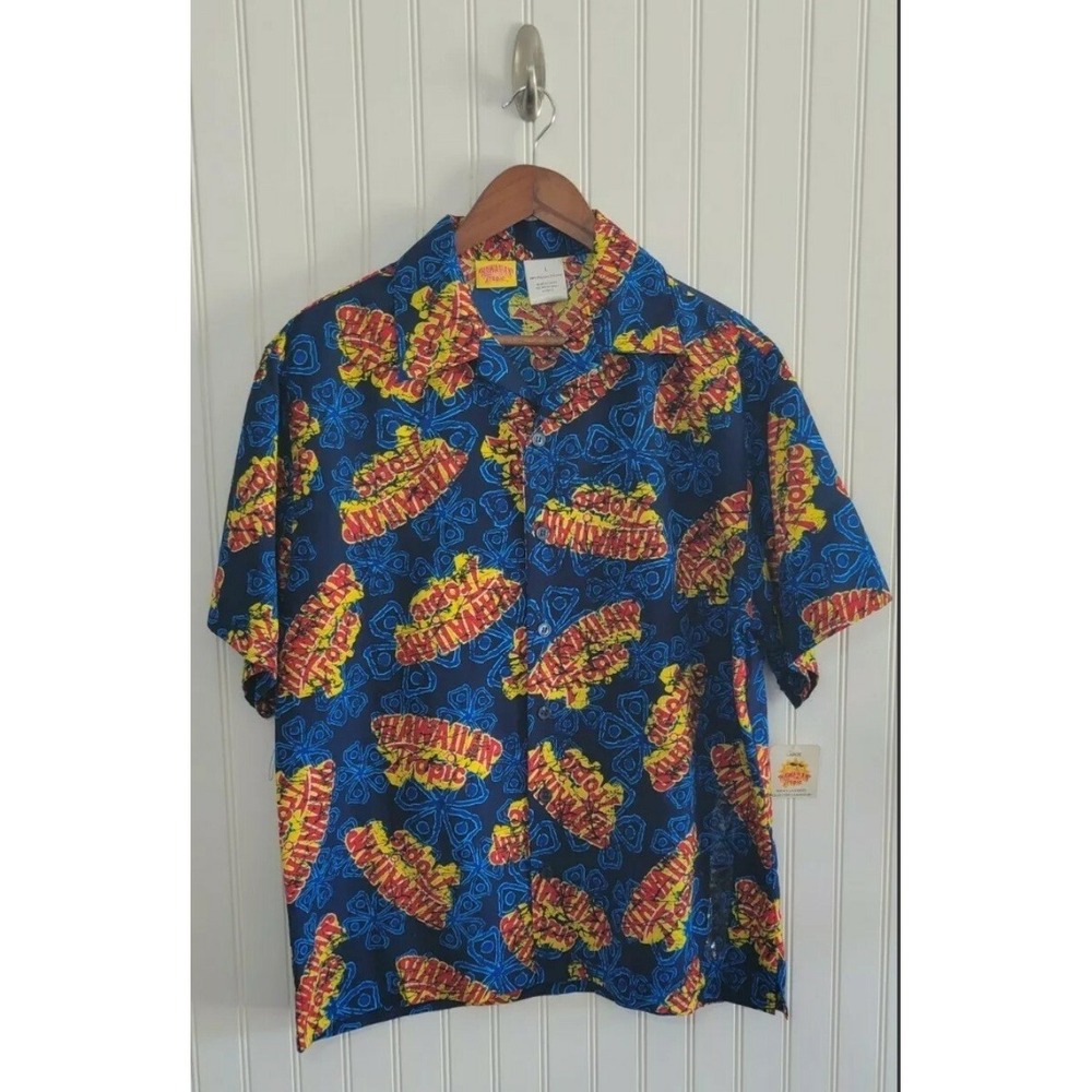 Hawaiian  Tropic Brand Button Down Casual‎ Aloha Hawaii Shirt Size L NWT Summer